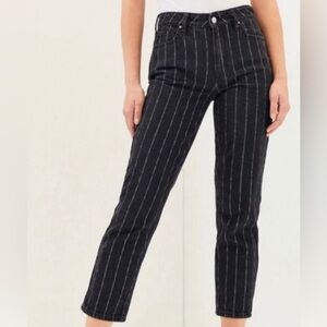 PacSun Black and white pinstripe straight leg mom jeans